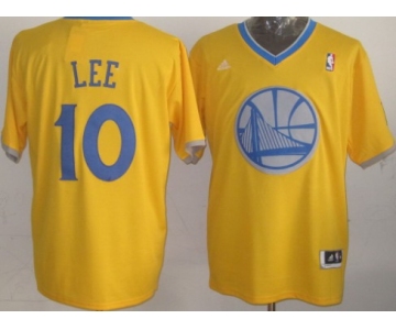 Golden State Warriors #10 David Lee Revolution 30 Swingman 2013 Christmas Day Yellow Jersey