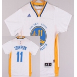 Golden State Warriors #11 Klay Thompson Revolution 30 Swingman 2014 New White Short-Sleeved Jersey