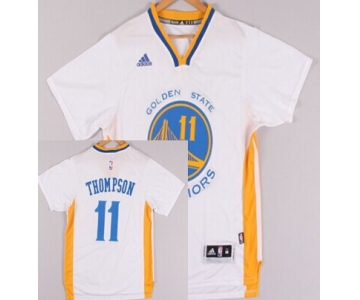 Golden State Warriors #11 Klay Thompson Revolution 30 Swingman 2014 New White Short-Sleeved Jersey