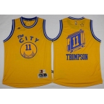 Golden State Warriors #11 Klay Thompson Revolution 30 Swingman 2015-16 Retro Gold Jersey