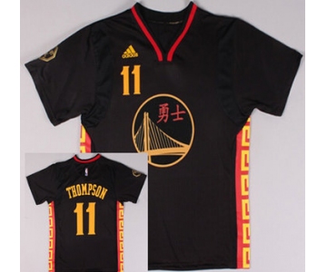 Golden State Warriors #11 Klay Thompson Revolution 30 Swingman 2015 Chinese Black Fashion Jersey