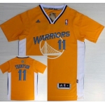 Golden State Warriors #11 Klay Thompson Revolution 30 Swingman Yellow Short-Sleeved Jersey