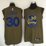 Golden State Warriors #30 Stephen Curry Olive Nike Swingman Jersey