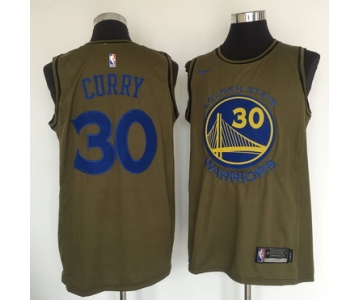 Golden State Warriors #30 Stephen Curry Olive Nike Swingman Jersey