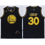 Golden State Warriors #30 Stephen Curry Revolution 30 Swingman 2014 Black With Gold Jersey