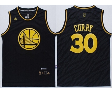 Golden State Warriors #30 Stephen Curry Revolution 30 Swingman 2014 Black With Gold Jersey