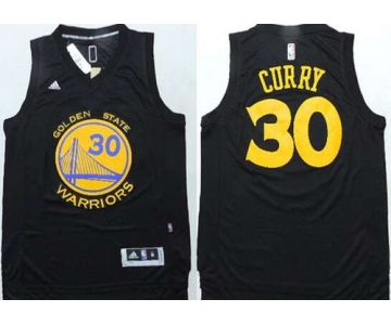 Golden State Warriors #30 Stephen Curry Revolution 30 Swingman All Black Jersey