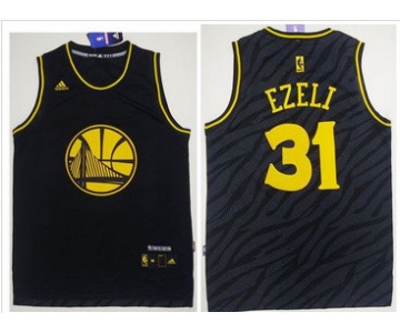 Golden State Warriors #31 Festus Ezeli Black Precious Metals Fashion Stitched NBA Jersey