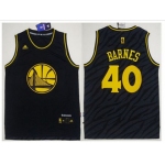 Golden State Warriors #40 Harrison Barnes Black Precious Metals Fashion Stitched NBA Jersey