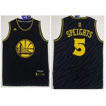 Golden State Warriors #5 Marreese Speights Black Precious Metals Fashion Stitched NBA Jersey