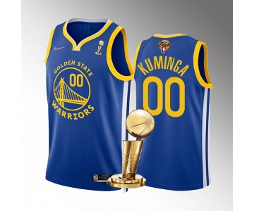 Men's Golden State Warriors #00 Jonathan Kuminga Royal 2022 NBA Finals Champions Stitched Jersey