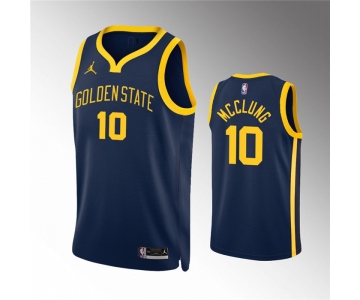 Men's Golden State Warriors #10 Mac McClung Navy Statement Edition Stitched Jersey