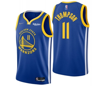 Men's Golden State Warriors #11 Klay Thompson 2022 Royal 75th Anniversary Stitched Jersey