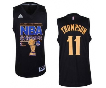 Men's Golden State Warriors #11 Klay Thompson Revolution 30 Swingman 2015 Champions Fashion Black Jersey