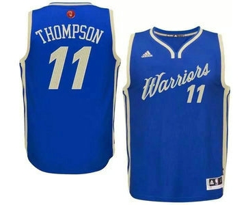 Men's Golden State Warriors #11 Klay Thompson Revolution 30 Swingman 2015 Christmas Day Blue Jersey