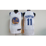 Men's Golden State Warriors #11 Klay Thompson White 2017-2018 Nike Swingman Rakuten Stitched NBA Jersey