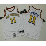 Men's Golden State Warriors #11 Klay Thompson White 2019 Nike Swingman Printed NBA Jersey