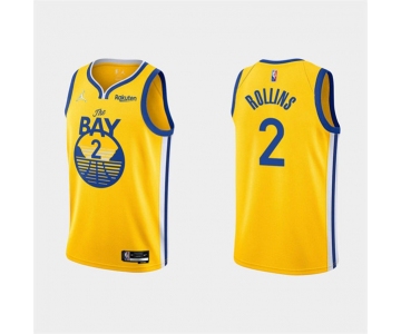 Men's Golden State Warriors #2 Ryan Rollins 2022 Yellow Stitched Basketball Jersey