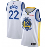 Men's Golden State Warriors #22 Andrew Wiggins 2022 White 75th Anniversary Stitched Jersey