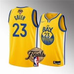 Men's Golden State Warriors #23 Draymond Green Yellow 2022 Finals Stitched Jersey