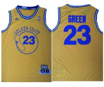 Men's Golden State Warriors #23 Draymond Green Yellow Hardwood Classics Soul Swingman Throwback Jersey