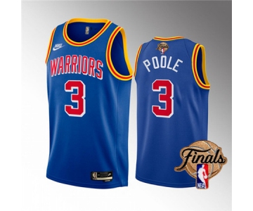 Mens Golden State Warriors #3 Jordan Poole 2022 Royal NBA Finals Stitched Jersey