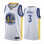 Men's Golden State Warriors #3 Jordan Poole 2022 White 75th Anniversary Stitched Jersey