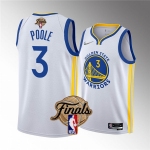 Men's Golden State Warriors #3 Jordan Poole White 2022 Finals Stitched Jersey