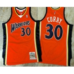 Men's Golden State Warriors #30 Stephen Curry 2009-10 Orange Hardwood Classics Soul AU Throwback Jersey