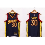 Men's Golden State Warriors #30 Stephen Curry Black NEW 2021 Nike City Edition Stitched Jersey With Sponsor Logo