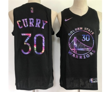 Men's Golden State Warriors #30 Stephen Curry Black Stitched Jersey