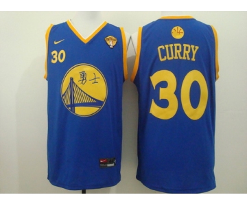 Men's Golden State Warriors #30 Stephen Curry Chinese Blue Nike Authentic Jersey