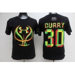 Men's Golden State Warriors #30 Stephen Curry NBA Black Candy T-Shirt