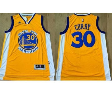 Men's Golden State Warriors #30 Stephen Curry Revolution 30 Swingman 2015-16 Yellow Jersey