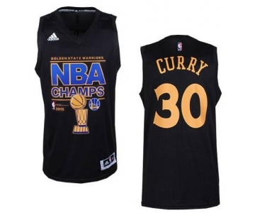 Men's Golden State Warriors #30 Stephen Curry Revolution 30 Swingman 2015 Champions Fashion Black Jersey