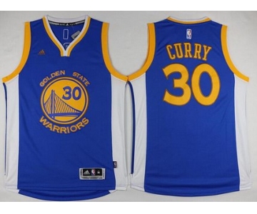 Men's Golden State Warriors #30 Stephen Curry Revolution 30 Swingman Blue Championship Fashion Jersey