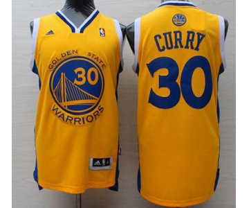 Men's Golden State Warriors #30 Stephen Curry Revolution 30 Swingman Yellow Jersey