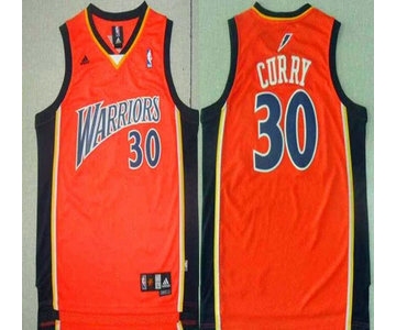 Men's Golden State Warriors #30 Stephen Curry Rookie Orange Swingman Jersey