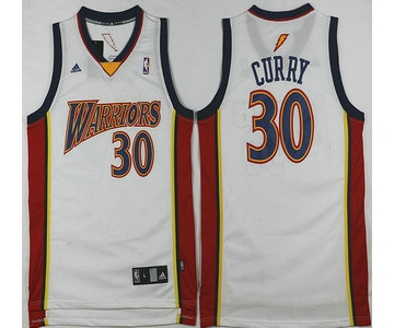 Men's Golden State Warriors #30 Stephen Curry Rookie White Swingman Jersey