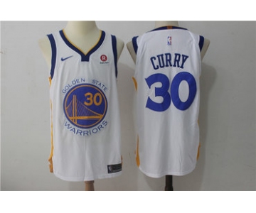 Men's Golden State Warriors #30 Stephen Curry White 2017-2018 Nike Swingman Stitched NBA Jersey