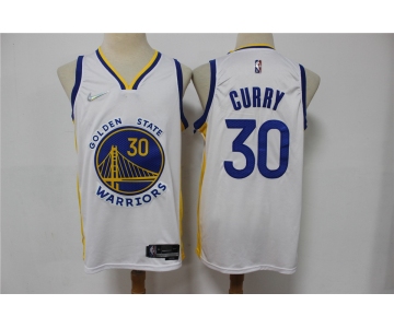 Men's Golden State Warriors #30 Stephen Curry White 75th Anniversary Diamond 2021 Stitched Jersey