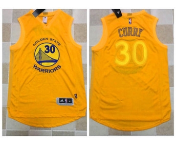 Men's Golden State Warriors #30 Stephen Curry Yellow With Gold AU Stitched NBA adidas Revolution 30 Swingman Jersey