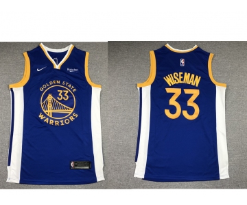 Men's Golden State Warriors #33 James Wiseman Blue 2019 Nike Swingman NEW Rakuten Logo Stitched NBA Jersey