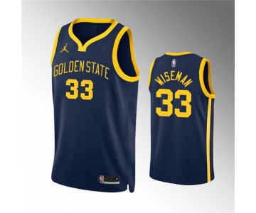 Men's Golden State Warriors #33 James Wiseman Navy Statement EditionStitched Jersey