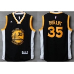 Men's Golden State Warriors #35 Kevin Durant Black With White Edge Stitched NBA Adidas Revolution 30 Swingman Jersey