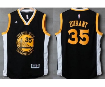 Men's Golden State Warriors #35 Kevin Durant Black With White Edge Stitched NBA Adidas Revolution 30 Swingman Jersey