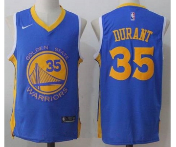 Men's Golden State Warriors #35 Kevin Durant Royal Blue 2017-2018 Nike Swingman Stitched NBA Jersey