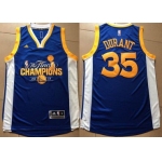 Men's Golden State Warriors #35 Kevin Durant Royal Blue 2017 The Finals Championship Stitched NBA adidas Swingman Jersey