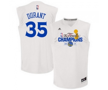 Men's Golden State Warriors #35 Kevin Durant White 2017 The Finals Championship Stitched NBA adidas Swingman Jersey