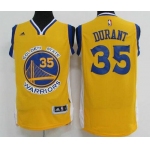 Men's Golden State Warriors #35 Kevin Durant Yellow Revolution 30 Swingman Basketball Jersey